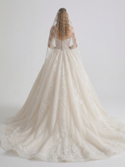 Elegant Strapless Sweetheart Lace Appliqué A-Line Wedding Dress with Chapel Train