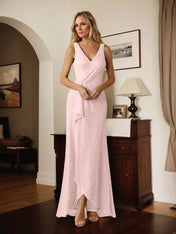 A-Line V-Neck Ruched Metallic Mesh Dress