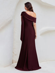 Trumpet/Mermaid One Shoulder Floor Length Stretch Crepe Dress With Bow