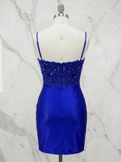 Sweetheart Lace Appliqué Sequin Corset Mini Homecoming Dresses