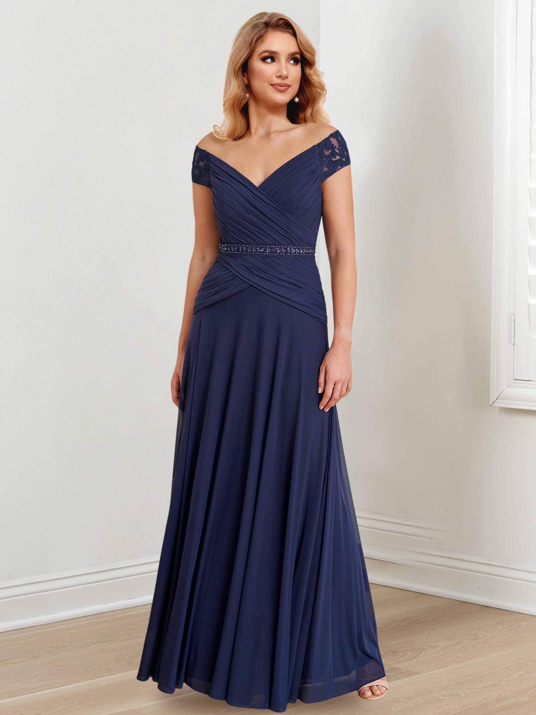 Princess Off-the-Shoulder Floor-Length Mother of the Bride Dresses