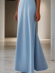 Wedding Guest Formal Dress Light Blue Crystal Embellished Maxi Dress