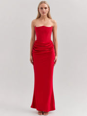 Robe de travail semi-formelle verte sans manches à volants, robe midi ajustée