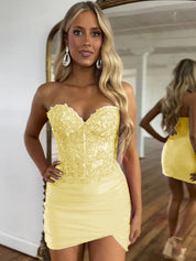 Sparkly Fuchsia Sequins Sweetheart Bodycon Homecoming Dress