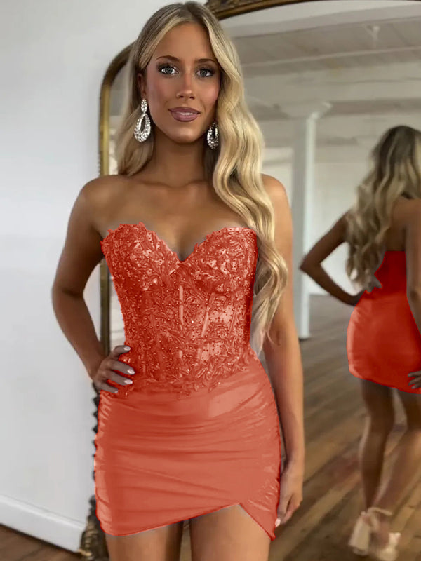 Sparkly Sequins Sweetheart Bodycon Homecoming Dress