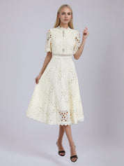 Freeman White Cut Out Midi Dress