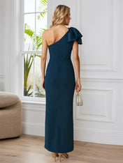 Sheath/Column One Shoulder Ankle-Length Mother of the Bride Dress With Pleated