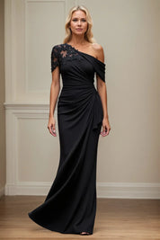 Trumpet/Mermaid Asymmetrical Mother of the Bride Dress with Appliques