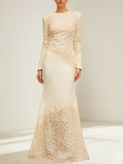 Ruskin Beige Embroidered Maxi Dress