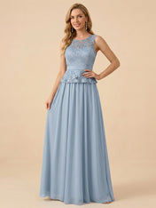 Lace Peplum Chiffon A-Line Mother of the Bride Dress with Matching Jacket