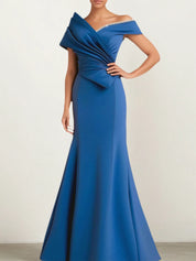 Trumpet/Mermaid Off The Shoulder Ruched Pearl Mother of the Bride Dress