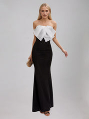 Black White-bow Mermaid Dress