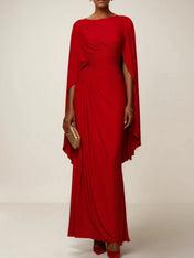 Sheath/Column Boat Neck Boat Neck Floor Length Dress