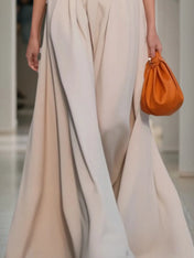 Evening Formal Halter Dress Apricot Maxi Dress