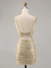 Bodycon Cut Out Ruched Beaded Homecoming Dress