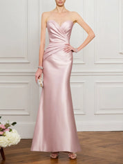 Formal Wedding Guest Dress Pink Strapless Maxi Dress