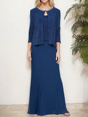 Robe deux pièces métallisée avec veste