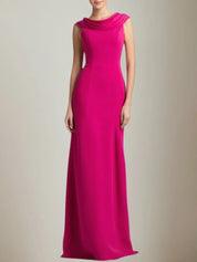 Formal Dress Rose Cowl Neck Floor-Length Dress