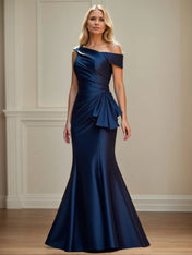 Trumpet/Mermaid Asymmetrical Ruched Floor Length Mother of the Bride Dress
