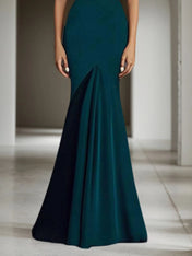 Formal Evening Dress Deep Green One-Shoulder Mermaid Maxi Gown