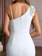 Mermaid One Shoulder Stretch Crepe Wedding Dress