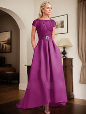 Orchid Lace Elegant A-Line Mother Of The Bride Dresses With Beading Satin