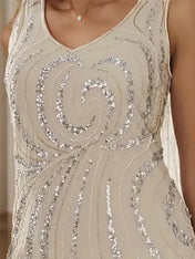 Sheath/Column V-Neck Ankle-Length Mother of the Bride Dresses with Jacket & Sequins