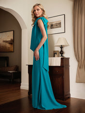Trumpet/Mermaid One Shoulder Floor Length Stretch Crepe Dress With Bow