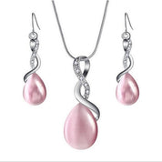 1 set Jewelry Set Drop Earrings For Women's Crystal Party Pendant Necklace