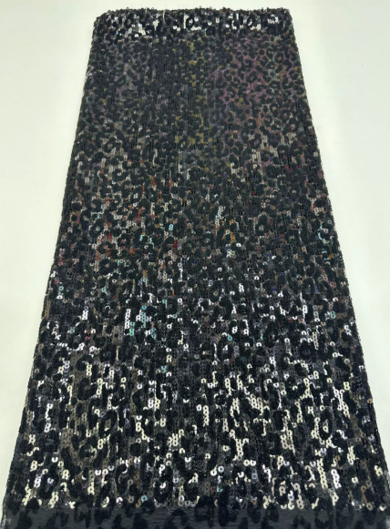 Halter Neck Black Sequin Evening Dresses with Cowl Front and Flowing Sash