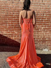 Light Yellow Mermaid Strapless Keyholes Prom Dress with Beads