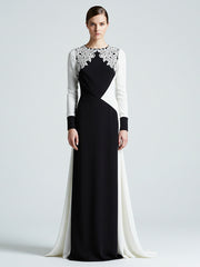 Radiate Refined Elegance in This Sophisticated Black and White Gown