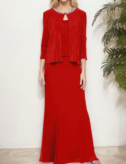 Robe deux pièces métallisée avec veste