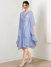 A-Line/Princess Scoop Knee-Length Mother of the Bride Dresses