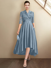 Sheath/Column V-Neck Tea-Length Mother of the Bride Dresses