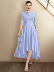 Sheath/Column V-Neck Tea-Length Mother of the Bride Dresses