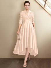 Sheath/Column V-Neck Tea-Length Mother of the Bride Dresses