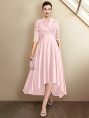 Sheath/Column V-Neck Tea-Length Mother of the Bride Dresses