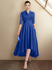 Sheath/Column V-Neck Tea-Length Mother of the Bride Dresses