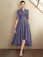 Sheath/Column V-Neck Tea-Length Mother of the Bride Dresses