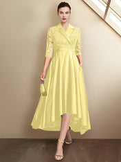 Sheath/Column V-Neck Tea-Length Mother of the Bride Dresses