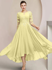 A-Line/Princess Scoop Tea-Length Mother of the Bride Dresses