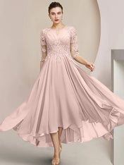 A-Line/Princess Scoop Tea-Length Mother of the Bride Dresses