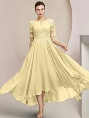 A-Line/Princess Scoop Tea-Length Mother of the Bride Dresses