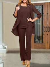 Chiffon Scoop Mother of the Bride Pantsuits