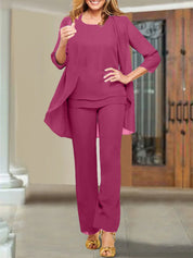 Chiffon Scoop Mother of the Bride Pantsuits
