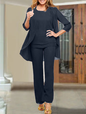 Chiffon Scoop Mother of the Bride Pantsuits