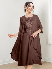 A-Line/Princess Scoop Knee-Length Mother of the Bride Dresses