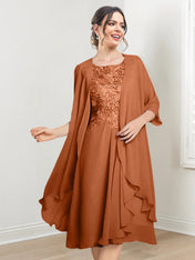 A-Line/Princess Scoop Knee-Length Mother of the Bride Dresses