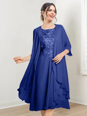 A-Line/Princess Scoop Knee-Length Mother of the Bride Dresses